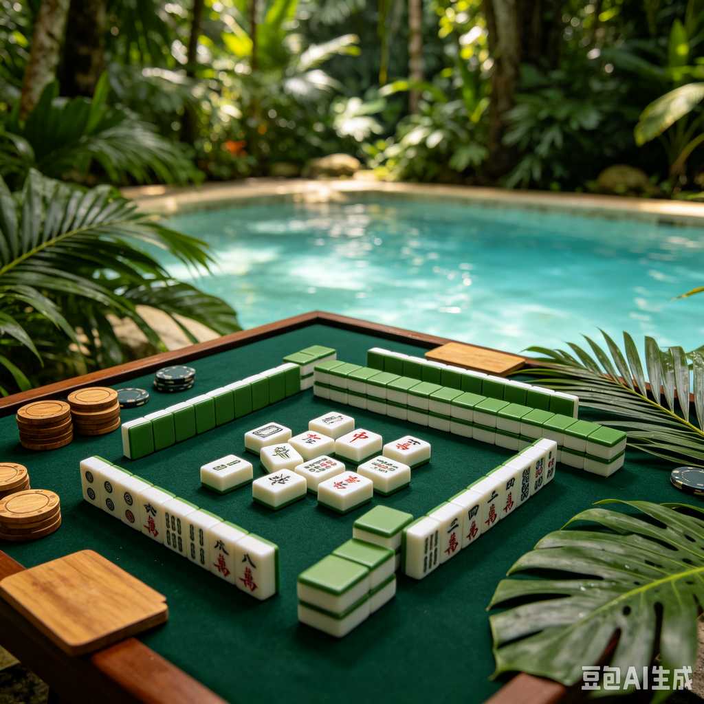 vintage text mahjong set