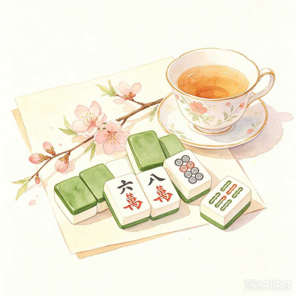 mahjong set with dice and chips